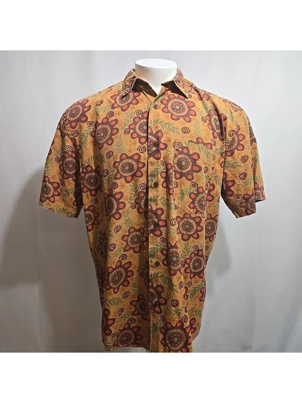VTG Banana Republic Safari & Travel Hawaiian Shirt Mens Size Medium Floral Print